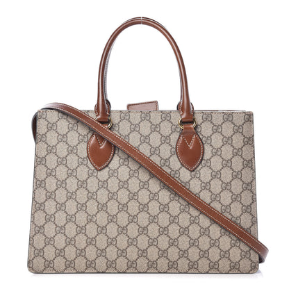 Gucci GG Supreme Monogram Small Top Handle Bag Beige Tuscany 1 of 18