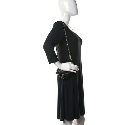 Chanel Lambskin Quilted CC In Love Heart Waist Belt Bag With Chain Black 2 of 10