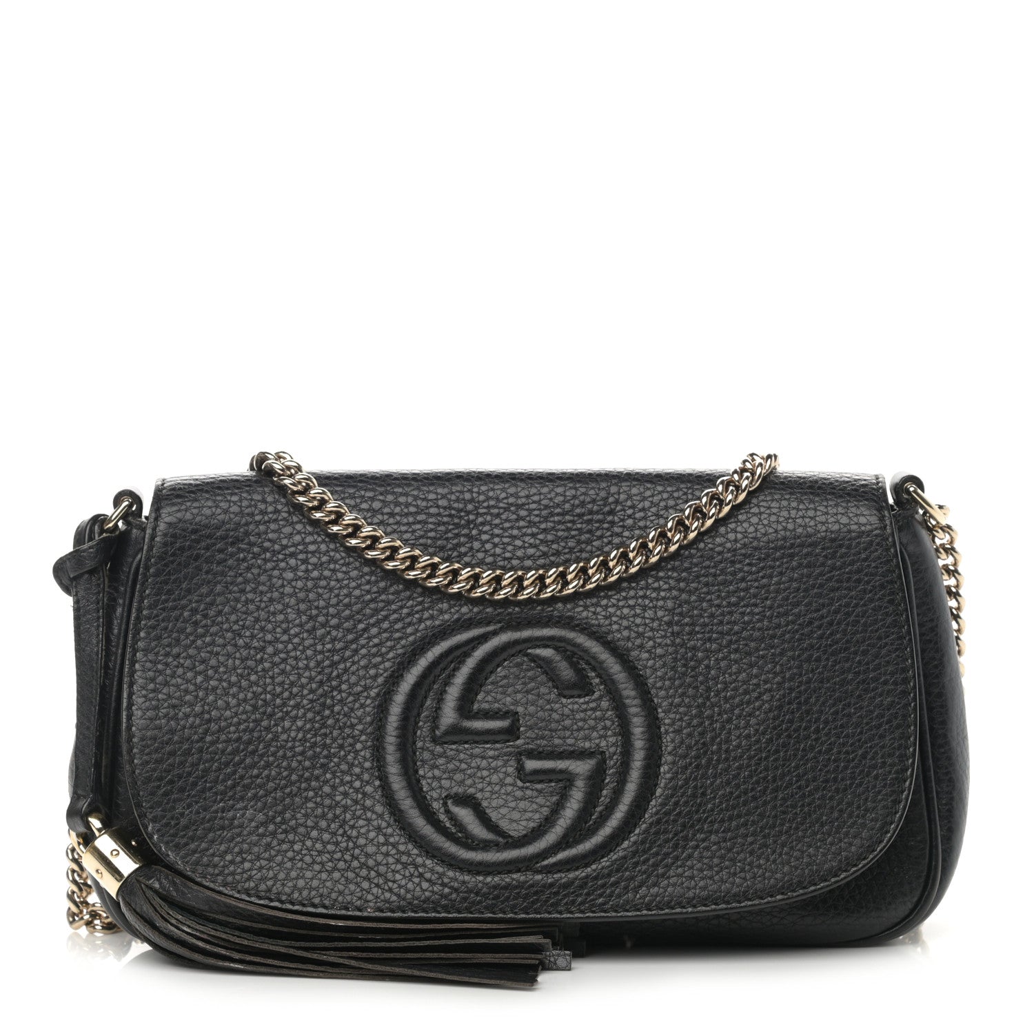 Gucci Pebbled Calfskin Medium Soho Flap Crossbody Black 1 of 18
