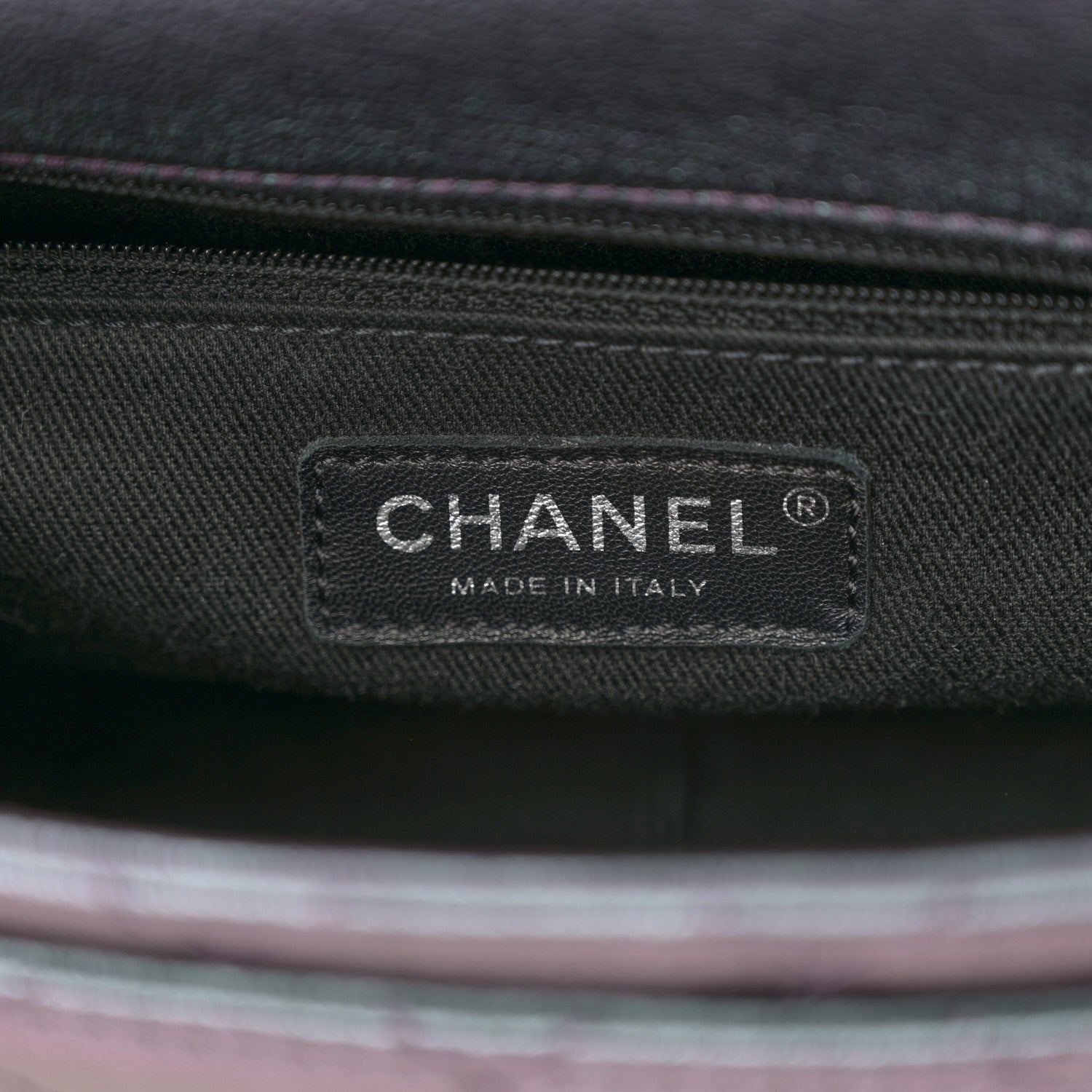 Chanel Iridescent Goatskin Quilted Small Double Carry Waist Chain Flap Purple 7 of 12