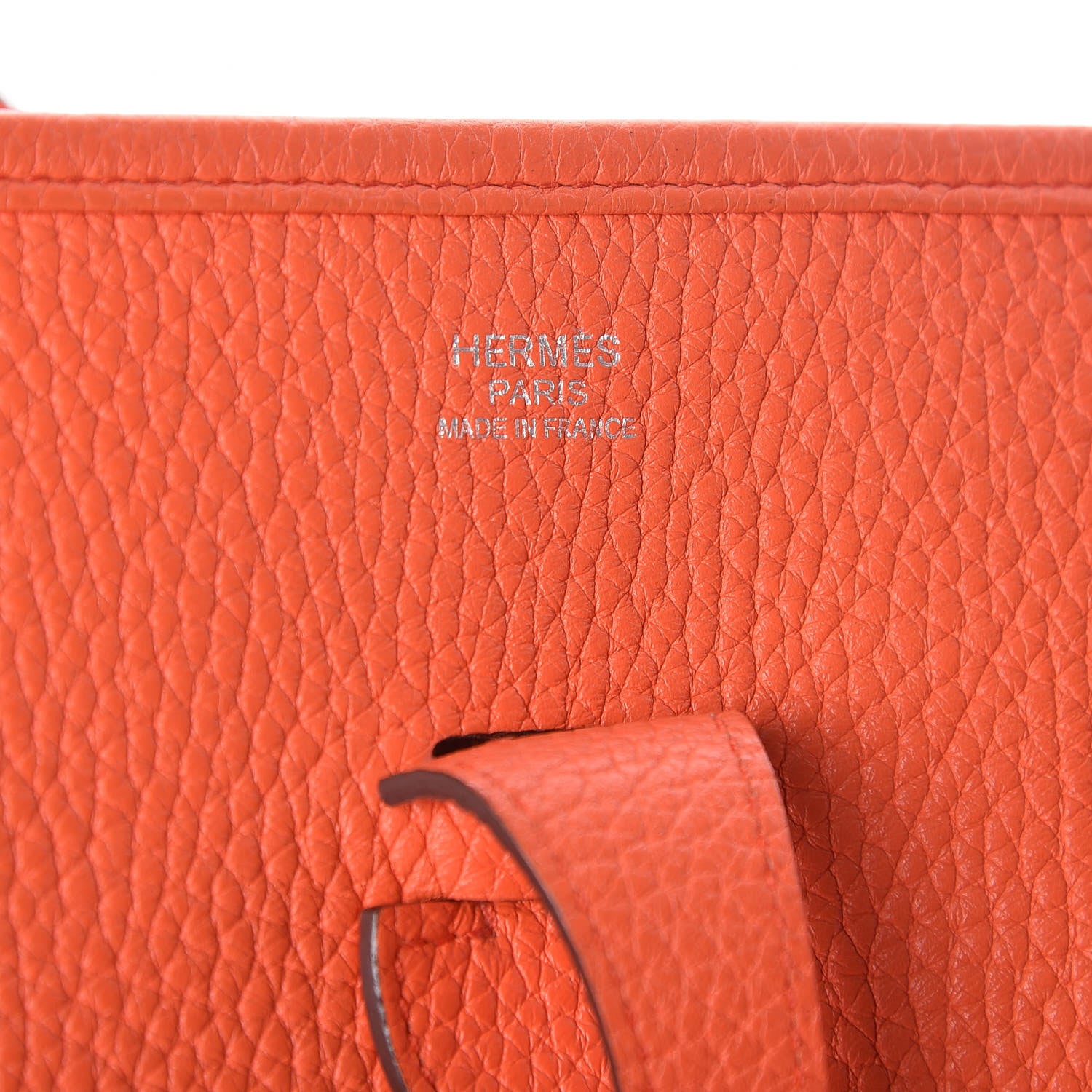 Hermes Taurillon Clemence Amazone Evelyne III PM Orange Poppy Bleu Saint Cyr 6 of 11