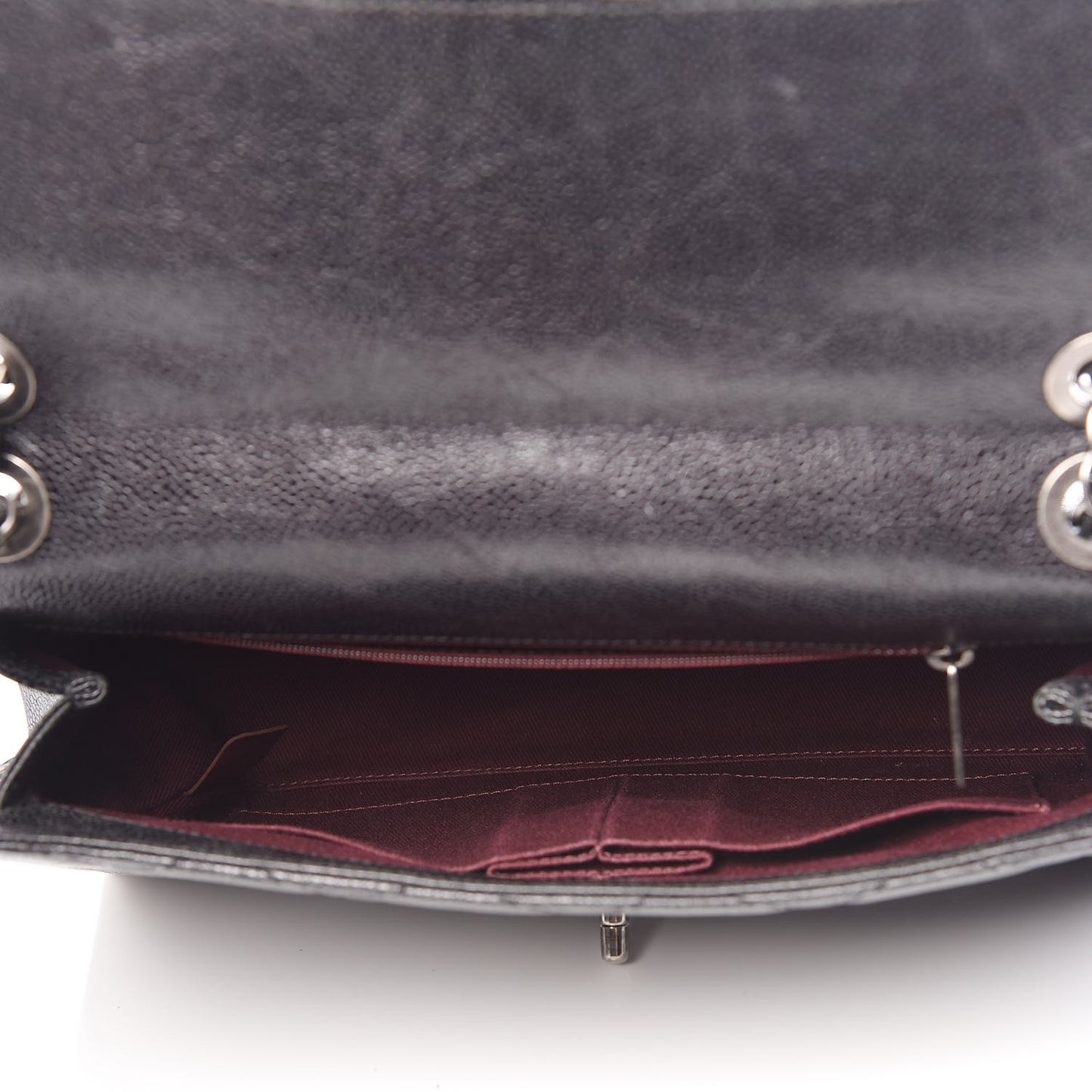 Crumpled Grained Calfskin Medium CC Crave Flap Black