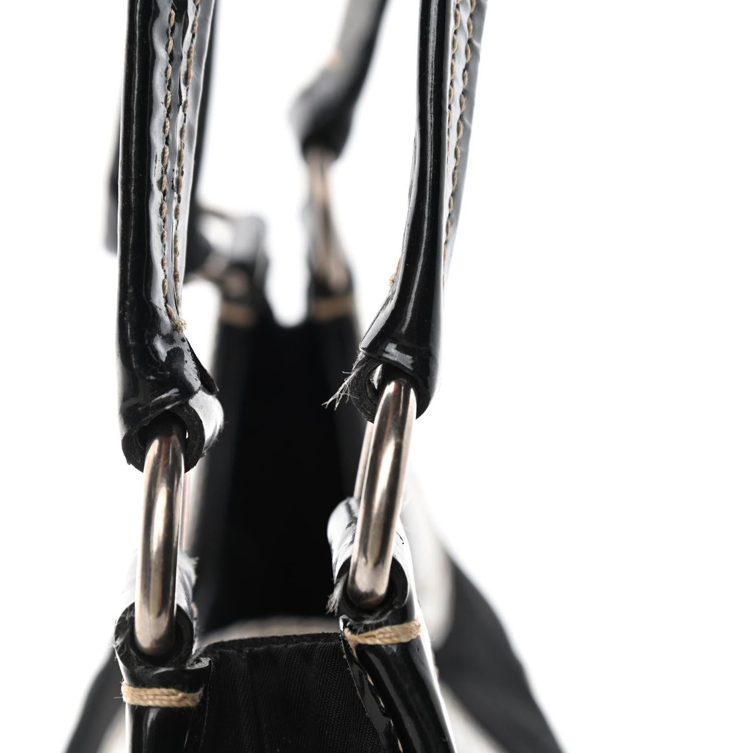 Prada Tessuto Nylon Vernice Hobo Black 11 of 11