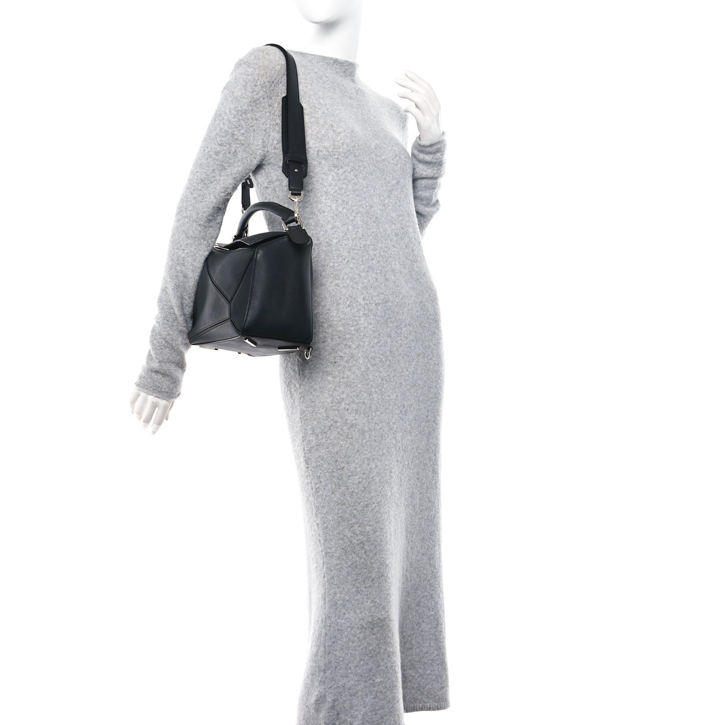 Calfskin Medium Puzzle Bag Black
