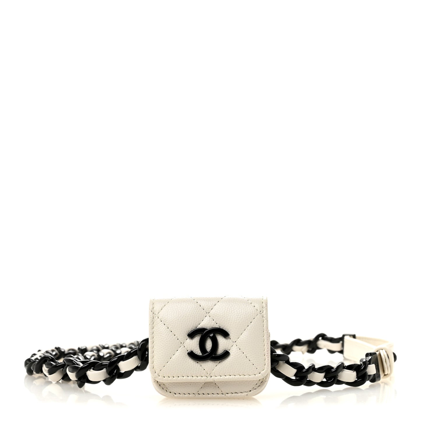 Caviar Quilted My Everything Airpods Pro Holder Belt White