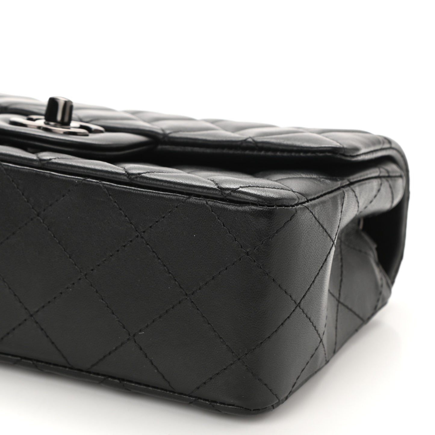 Lambskin Quilted Mini Rectangular Flap So Black