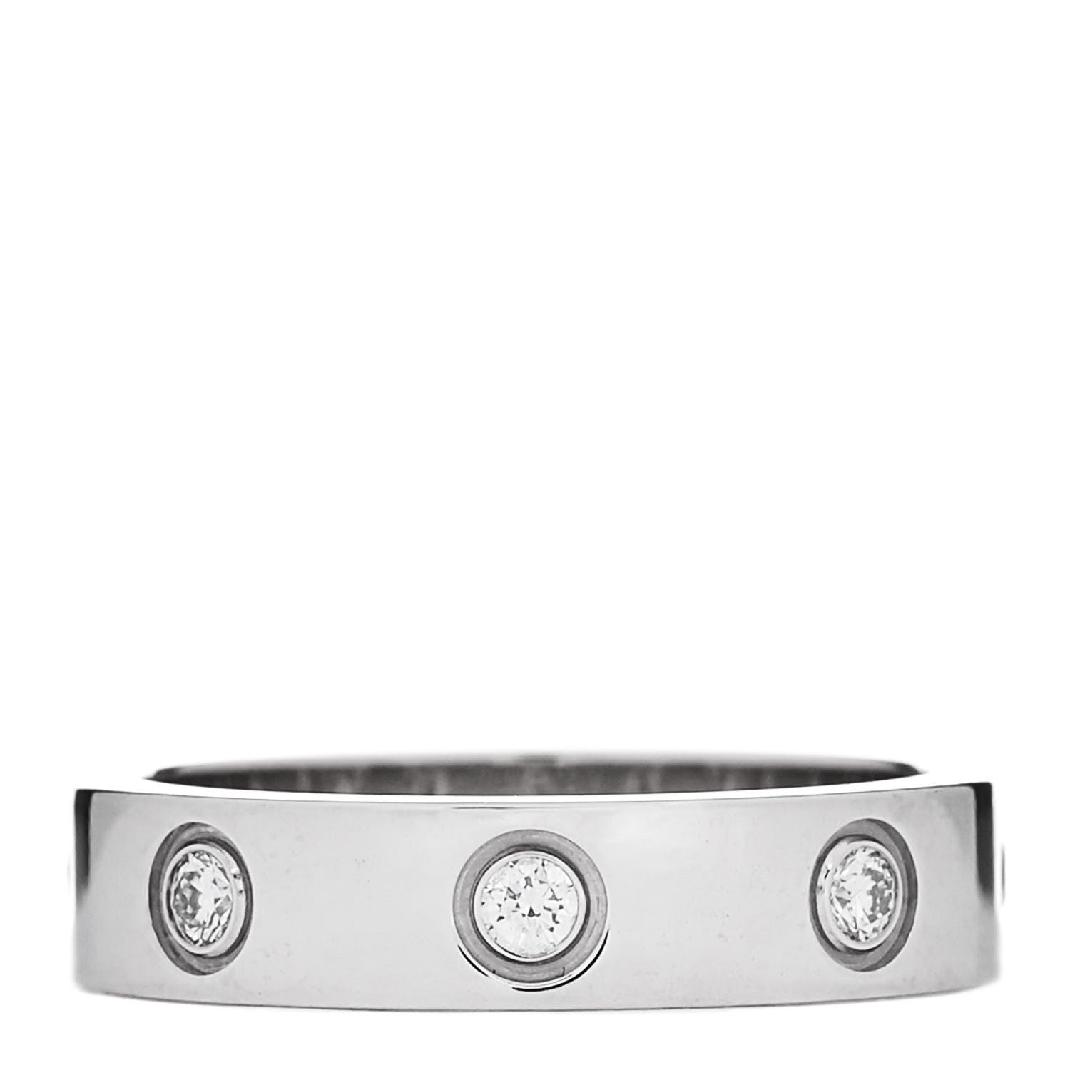 Cartier 18K White Gold 8 Diamond 4mm Wedding Band LOVE Ring 47 4 3 of 4