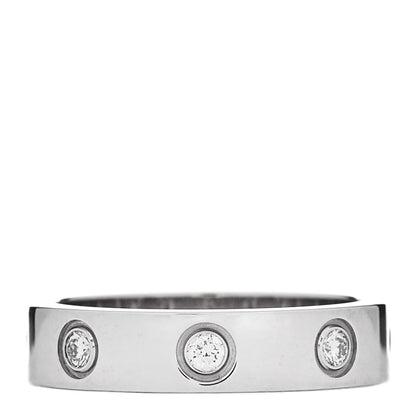 Cartier 18K White Gold 8 Diamond 4mm Wedding Band LOVE Ring 47 4 3 of 4