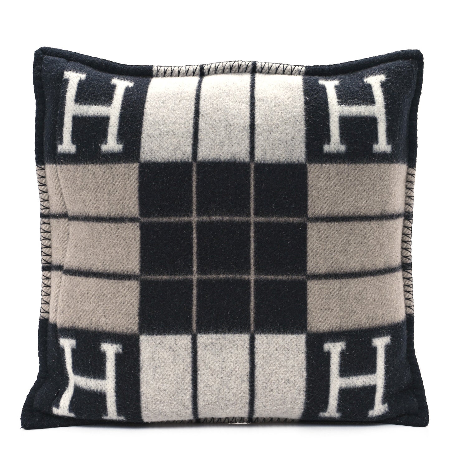 Wool Cashmere Avalon III Pillow PM Ecru Black