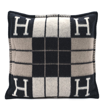 Hermes Wool Cashmere Avalon III Pillow PM Ecru Black 2 of 3
