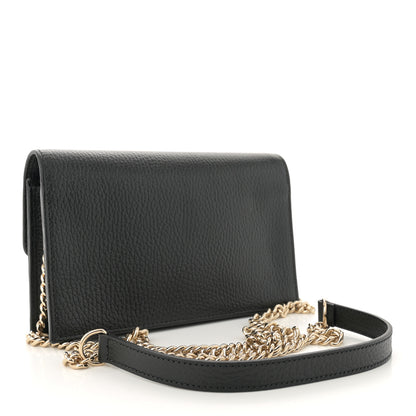 Gucci Dollar Calfskin Interlocking G Chain Wallet Black 3 of 11