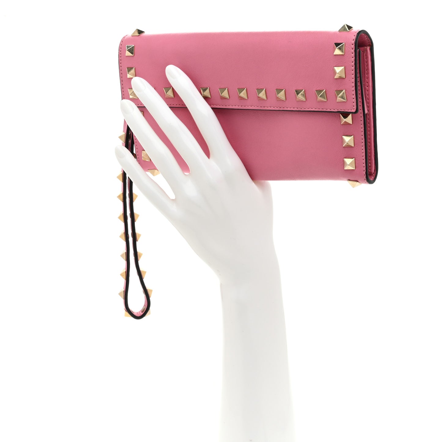 Vitello Rockstud Wristlet Travel Wallet Ninphea