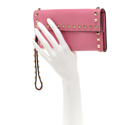 Valentino Garavani Vitello Rockstud Wristlet Travel Wallet Ninphea 2 of 10