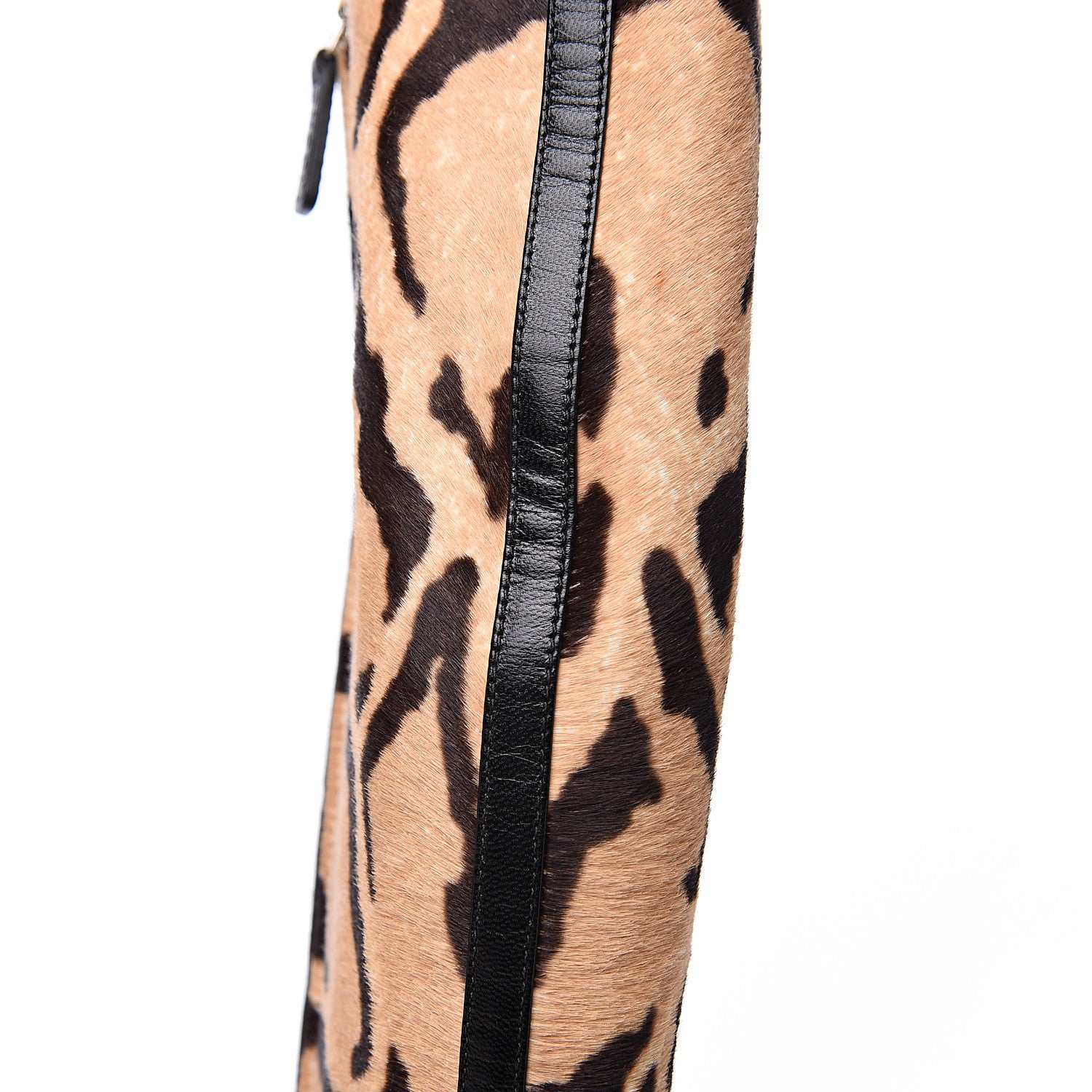 Gucci Calf Hair Leopard Print Lilian Horsebit Knee High Boots 37 Brown 9 of 12