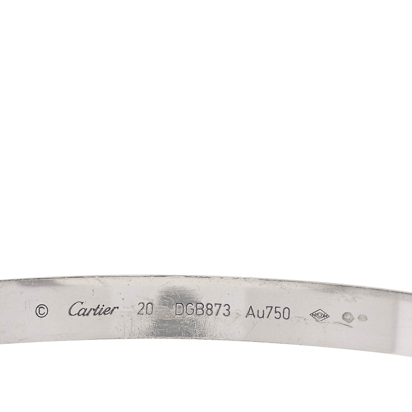 18K White Gold LOVE Bracelet 20