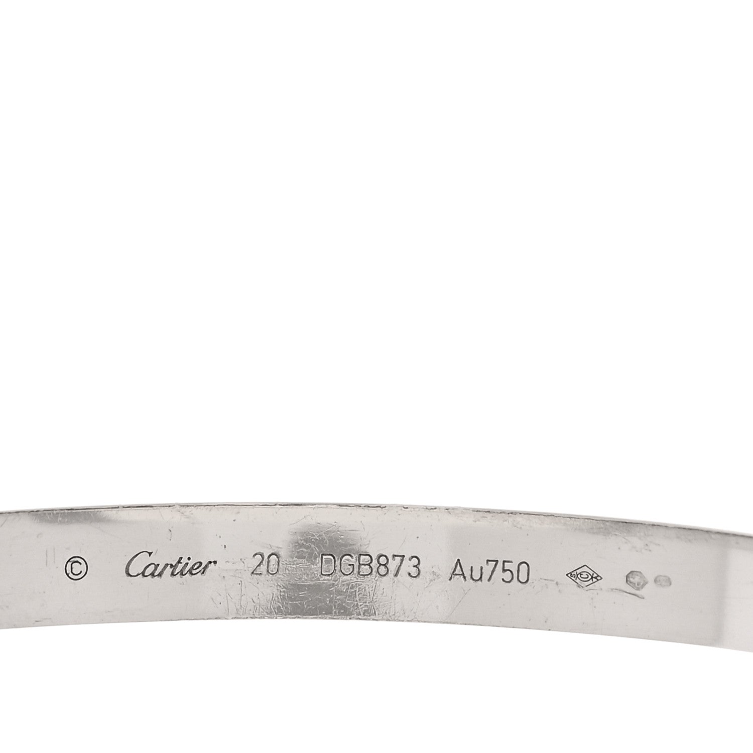 Cartier 18K White Gold LOVE Bracelet 20 7 of 9