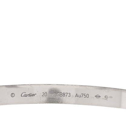 Cartier 18K White Gold LOVE Bracelet 20 7 of 9