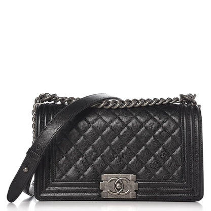 Chanel Caviar Quilted Medium Boy Flap Black 1 of 9