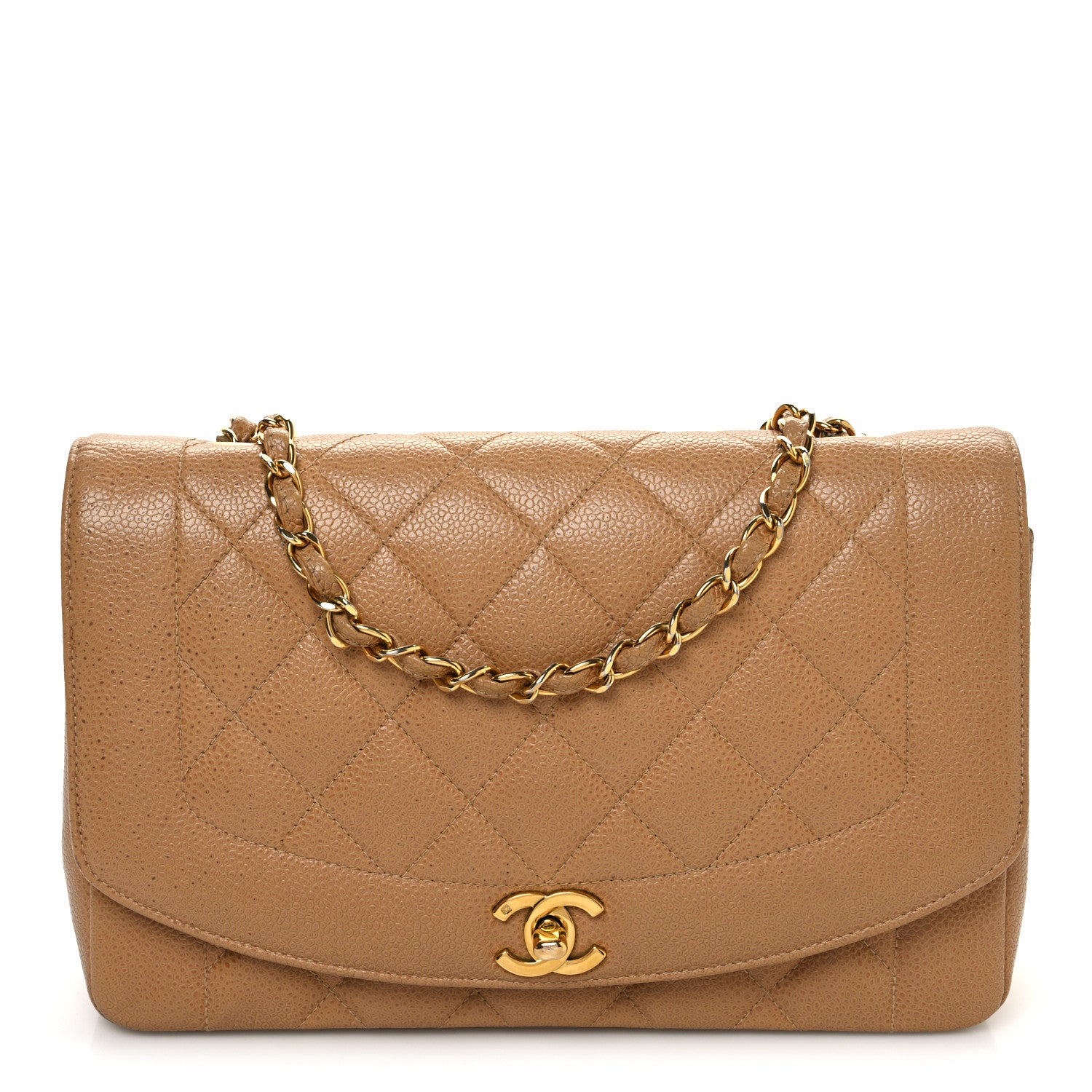 Chanel Caviar Quilted Medium Single Flap Beige 1 of 12