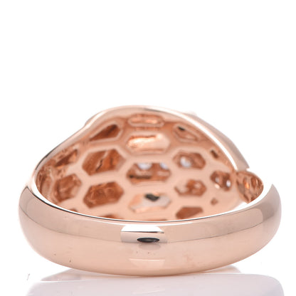 Bulgari 18K Rose Gold Diamond Malachite Serpenti Ring 53 6.5 4 of 21
