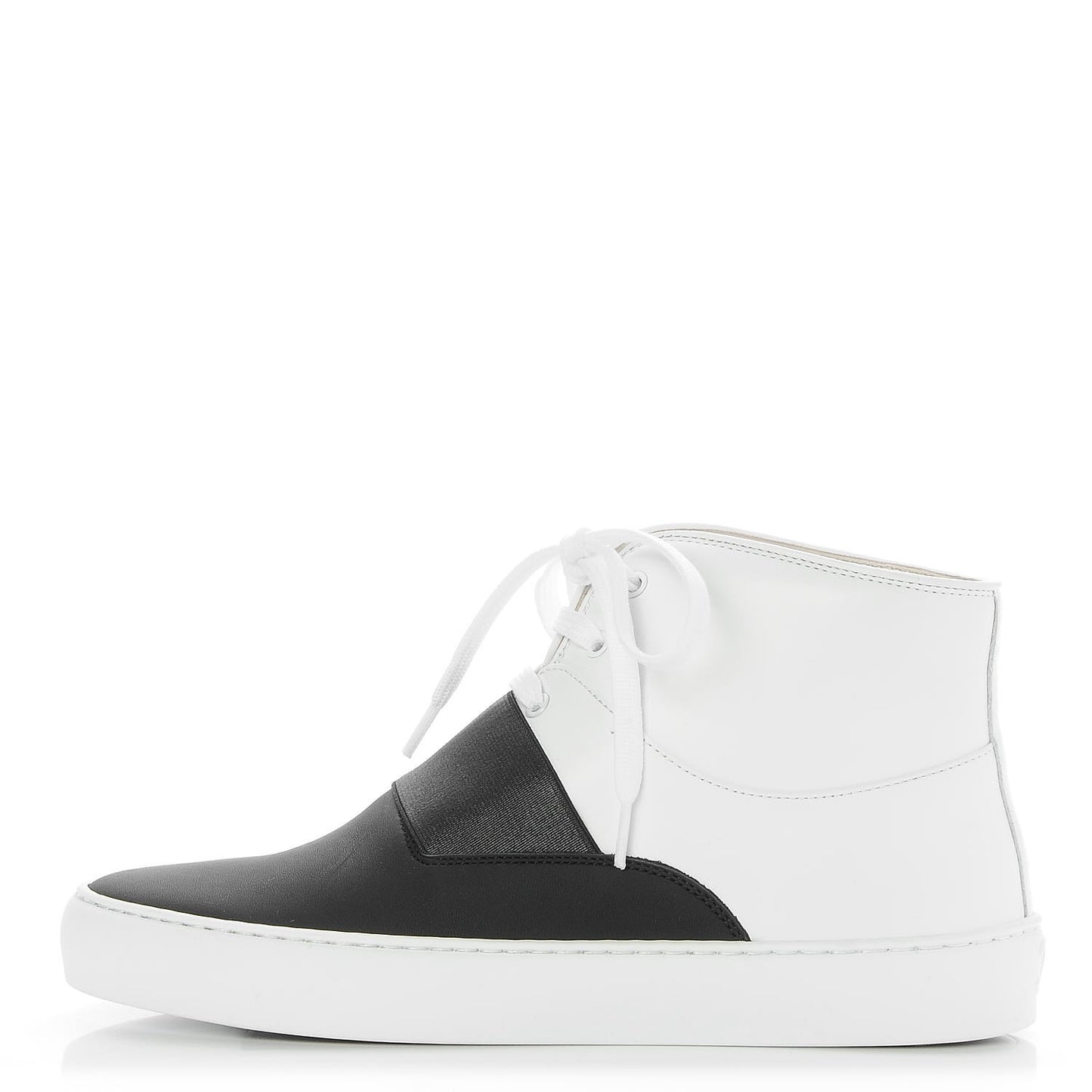 Calfskin Lace Up Sneakers 35.5 White Black
