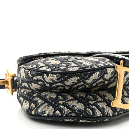 Christian Dior Oblique Mini Saddle Bag With Strap Blue 8 of 9