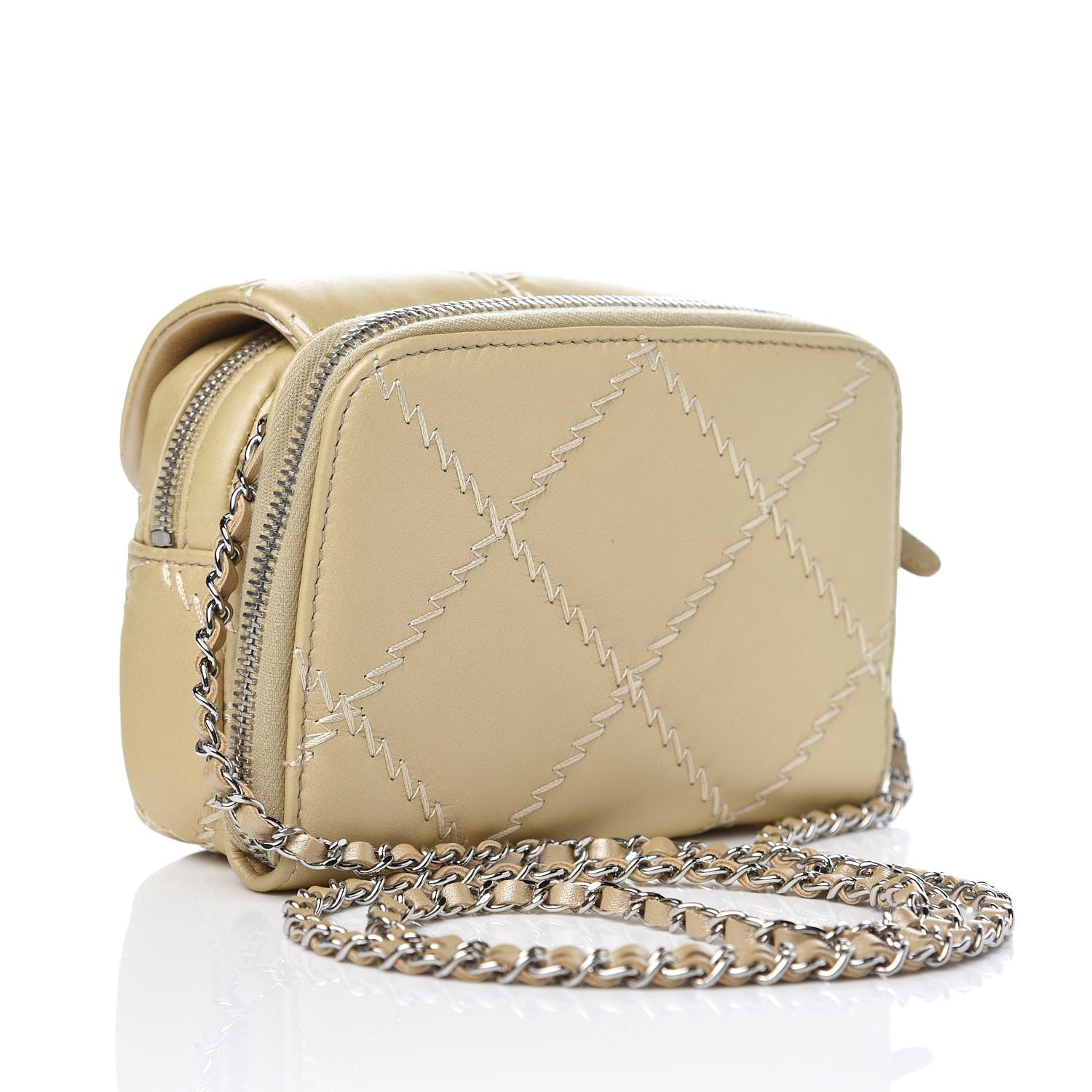 Chanel Metallic Lambskin Stitched New Mini Flap Gold 3 of 12