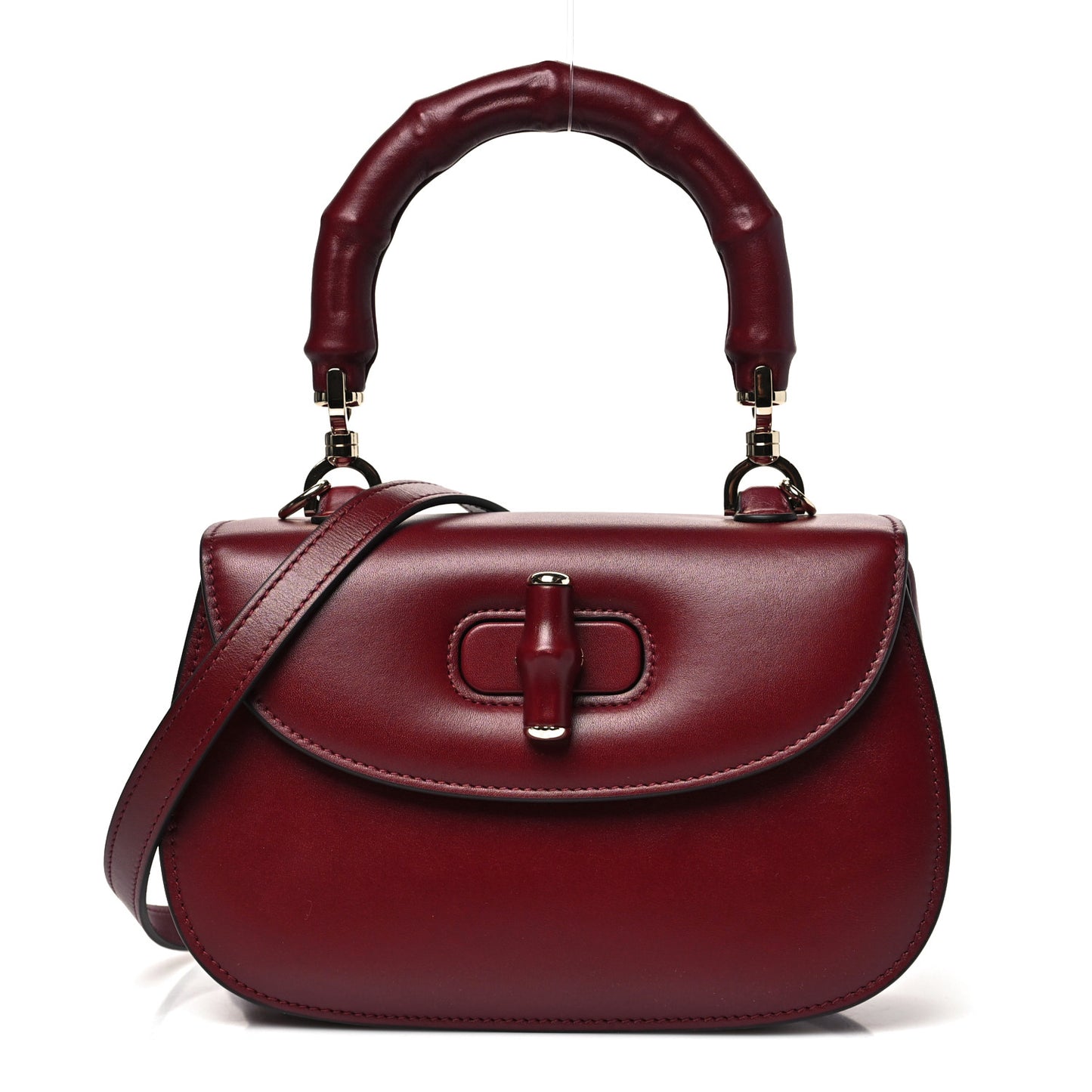 Boarded Dyana Lux Calfskin Web Monochrome Small Bamboo 1947 Top Handle Bag Rosso Ancora