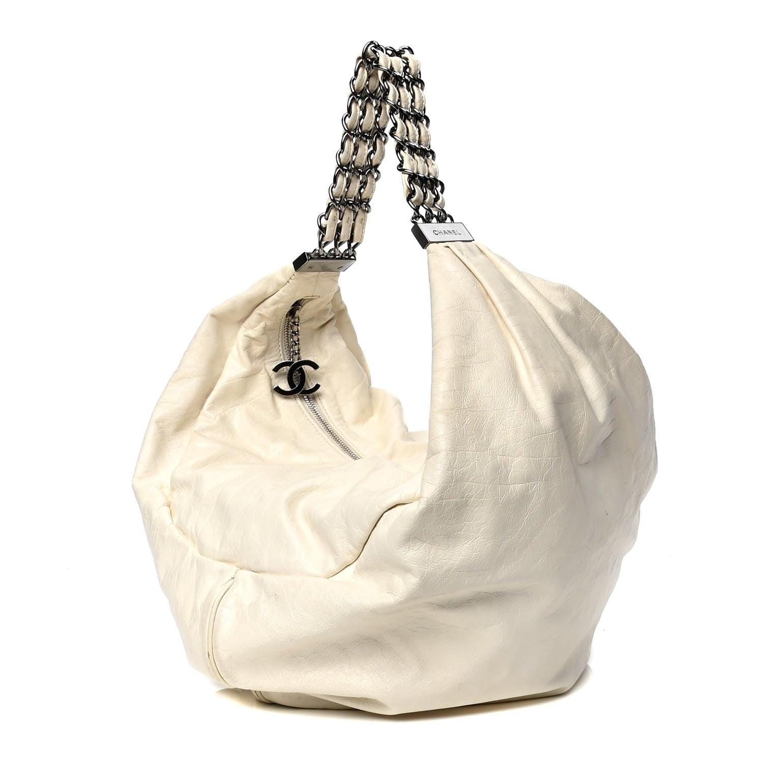 Chanel Lambskin Mini Rock and Chain Hobo White 3 of 9
