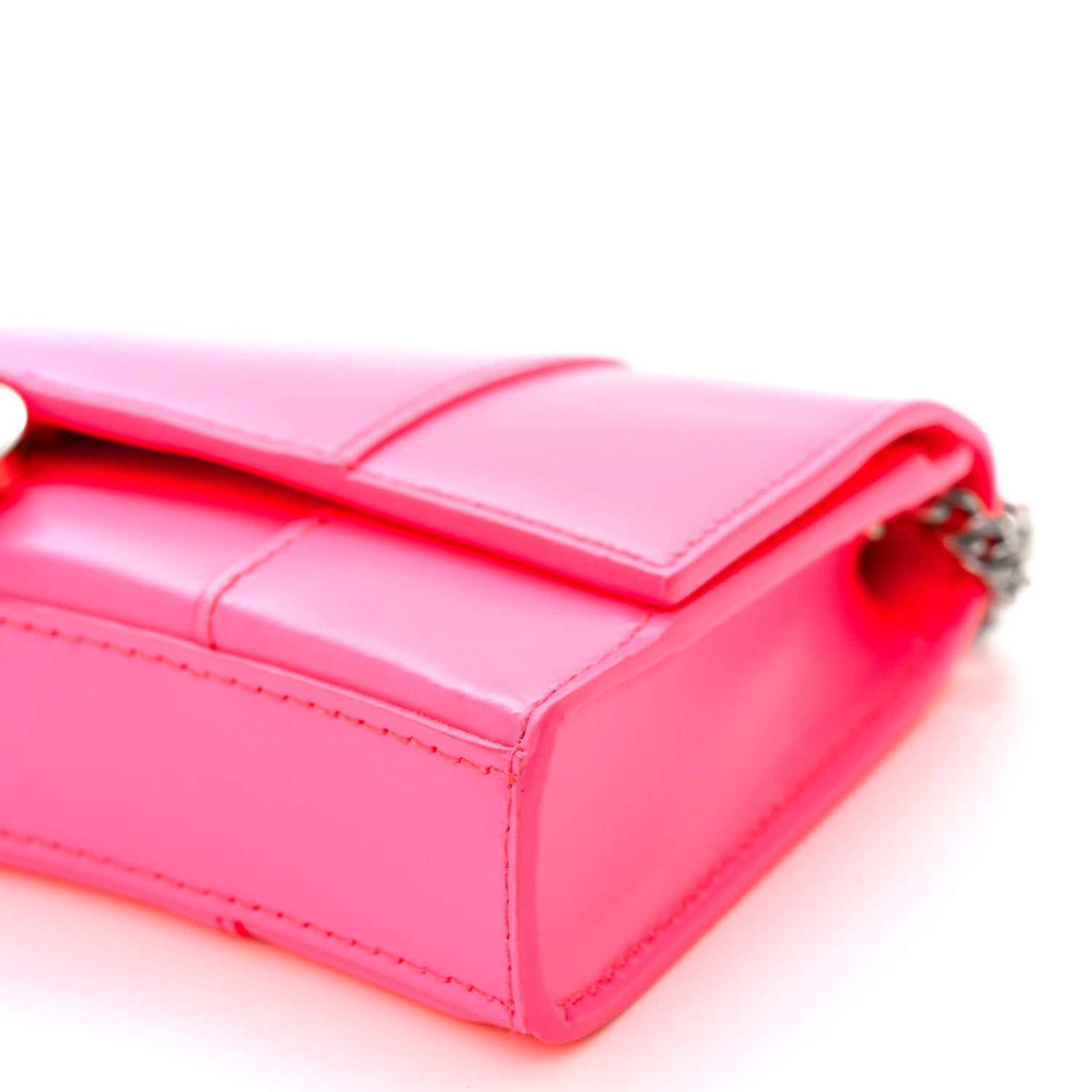 Balenciaga Shiny Box Calfskin XS Hourglass Wallet On Chain Fluo Pink 9 of 9
