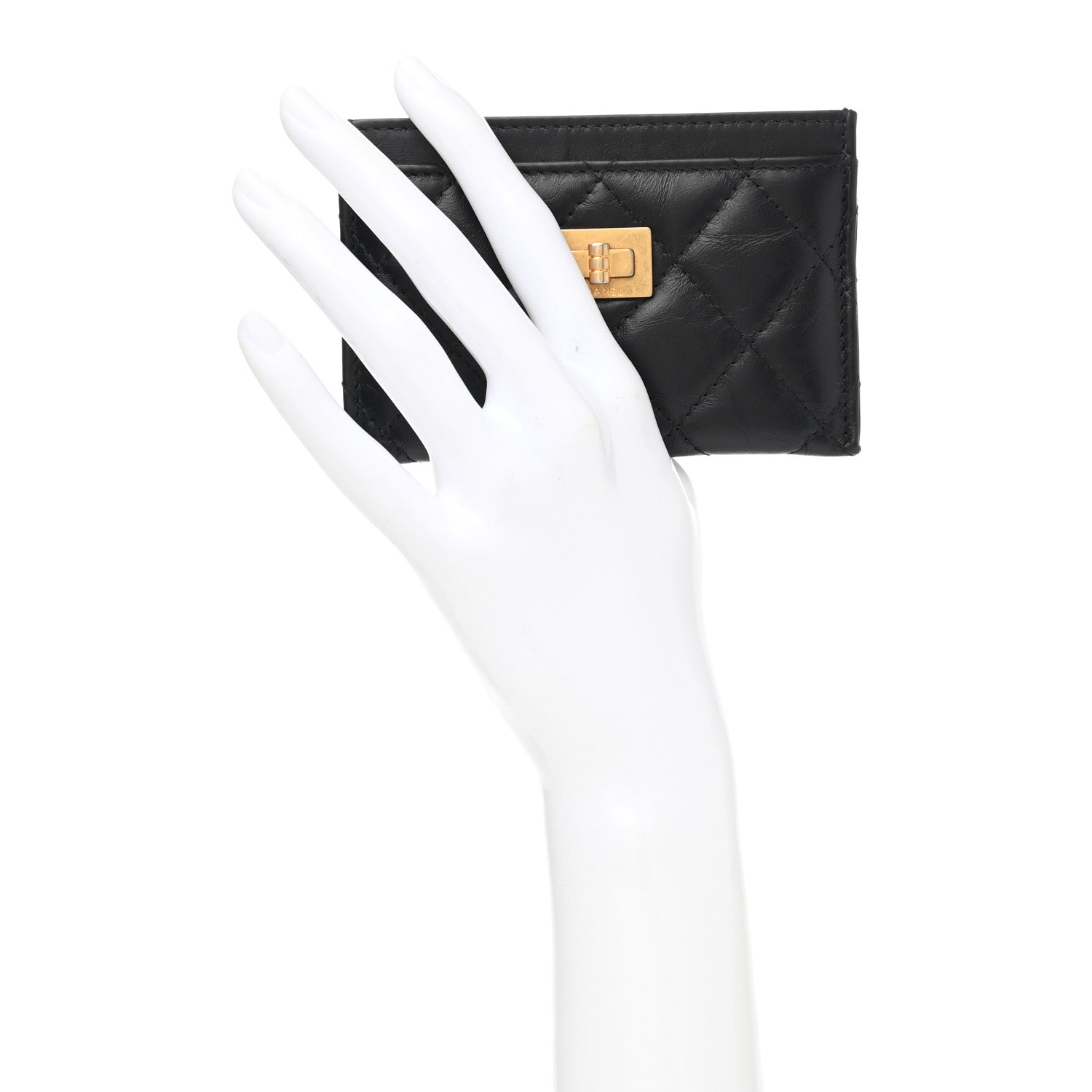 Chanel Aged Calfskin Quilted Reissue Card Holder Black 2 of 8