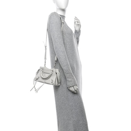 Balenciaga Grained Calfskin Neo Classic Silver Hardware Mini City White 2 of 15