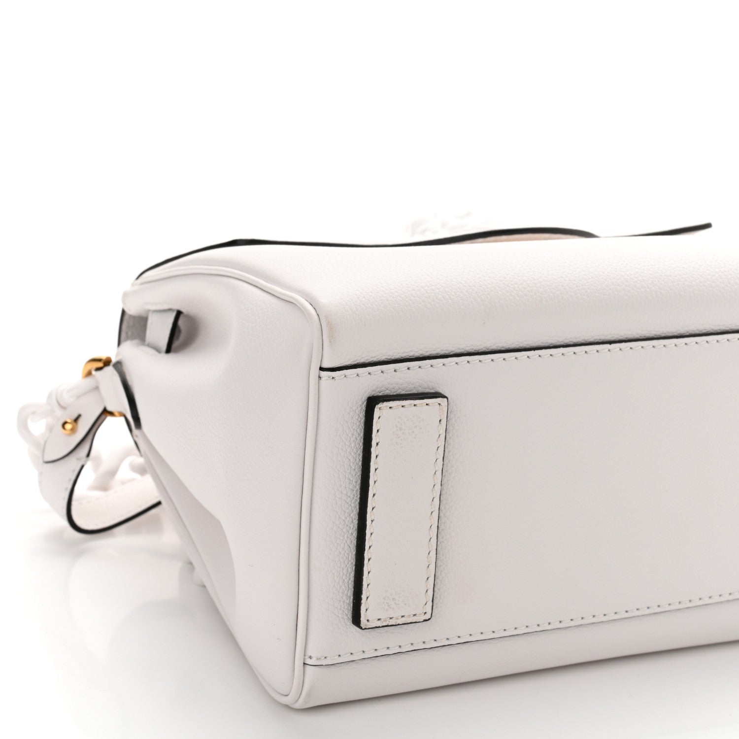 Versace Calfskin Medium La Medusa Top Handle Handbag Optical White 8 of 10