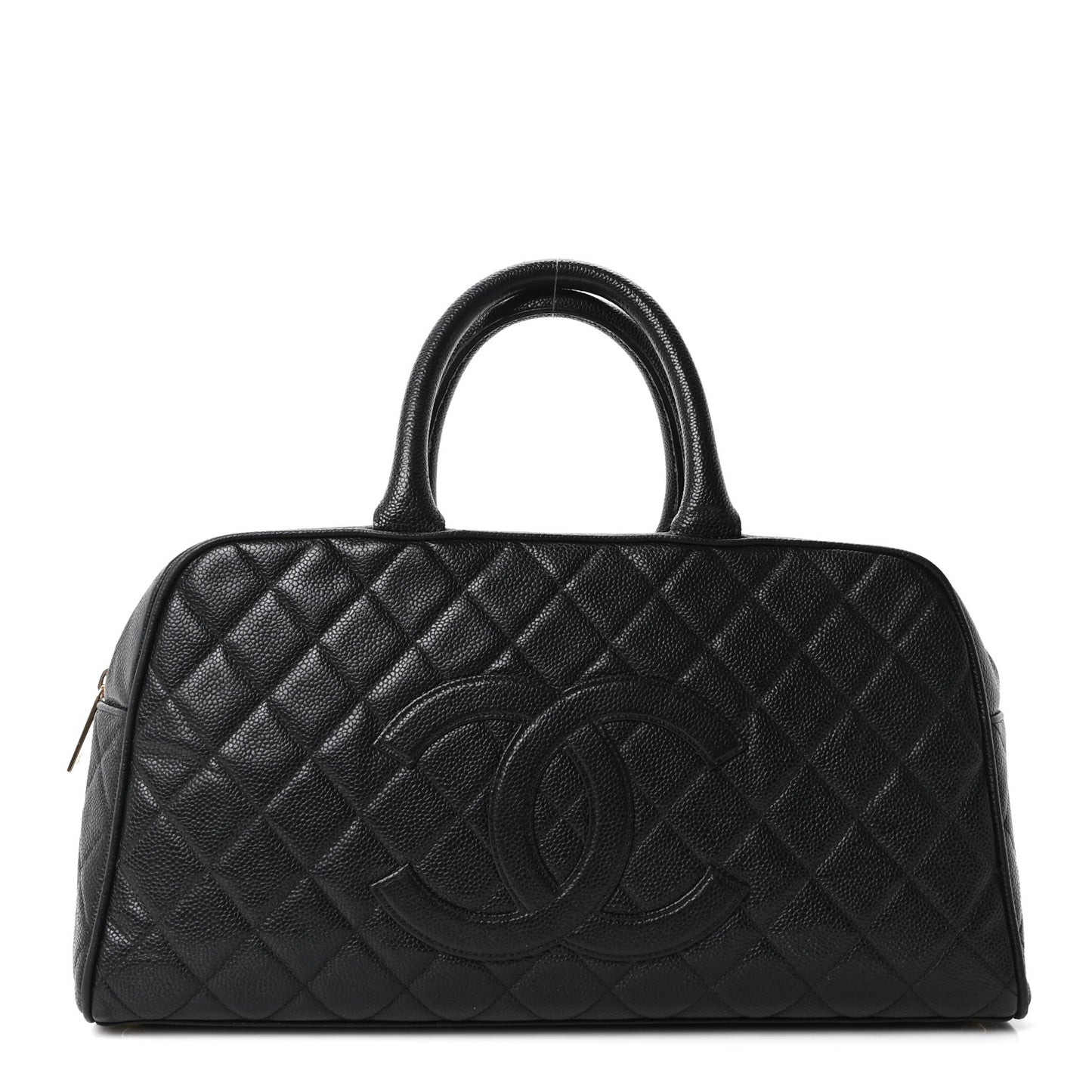 Caviar Quilted Large Bowler Black