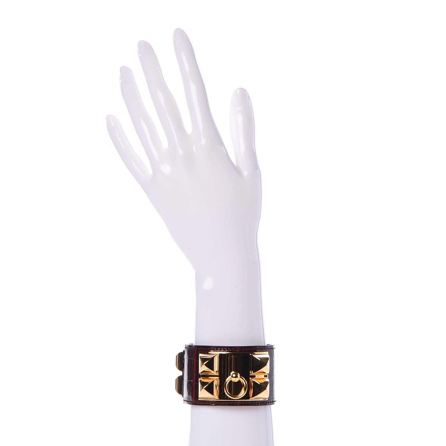 Hermes Shiny Alligator Collier De Chien CDC Bracelet S Rouge H 2 of 7