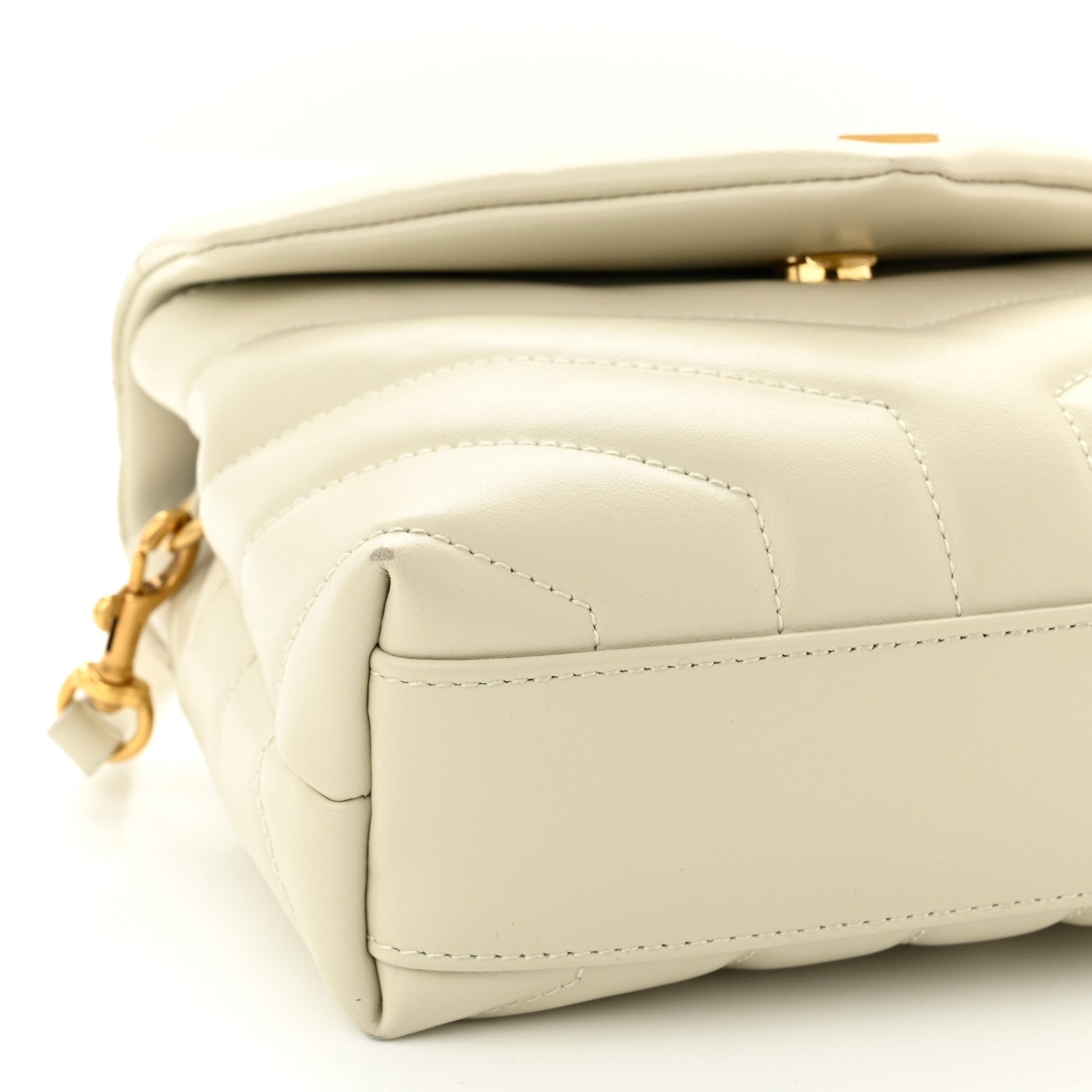 Saint Laurent Calfskin Y Quilted Monogram Toy Loulou Crossbody Bag Ivory 9 of 12