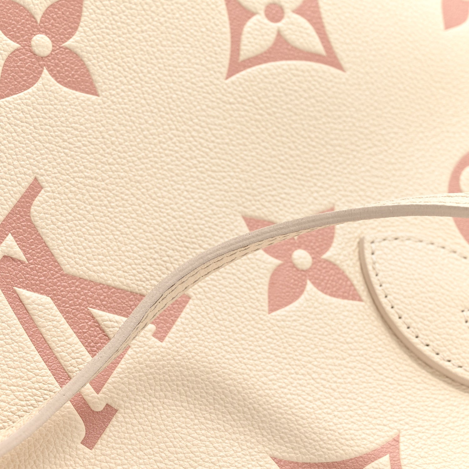 Louis Vuitton Empreinte Monogram Giant Neverfull MM Creme Rose Trianon 11 of 12