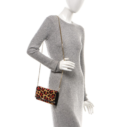 Jimmy Choo Calf Hair Leopard Print Milla Wallet on Chain Tabasco 2 of 7