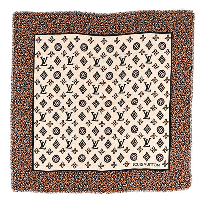 Louis Vuitton Silk Wool Wild At Heart Shawl Caramel Creme Black 1 of 4