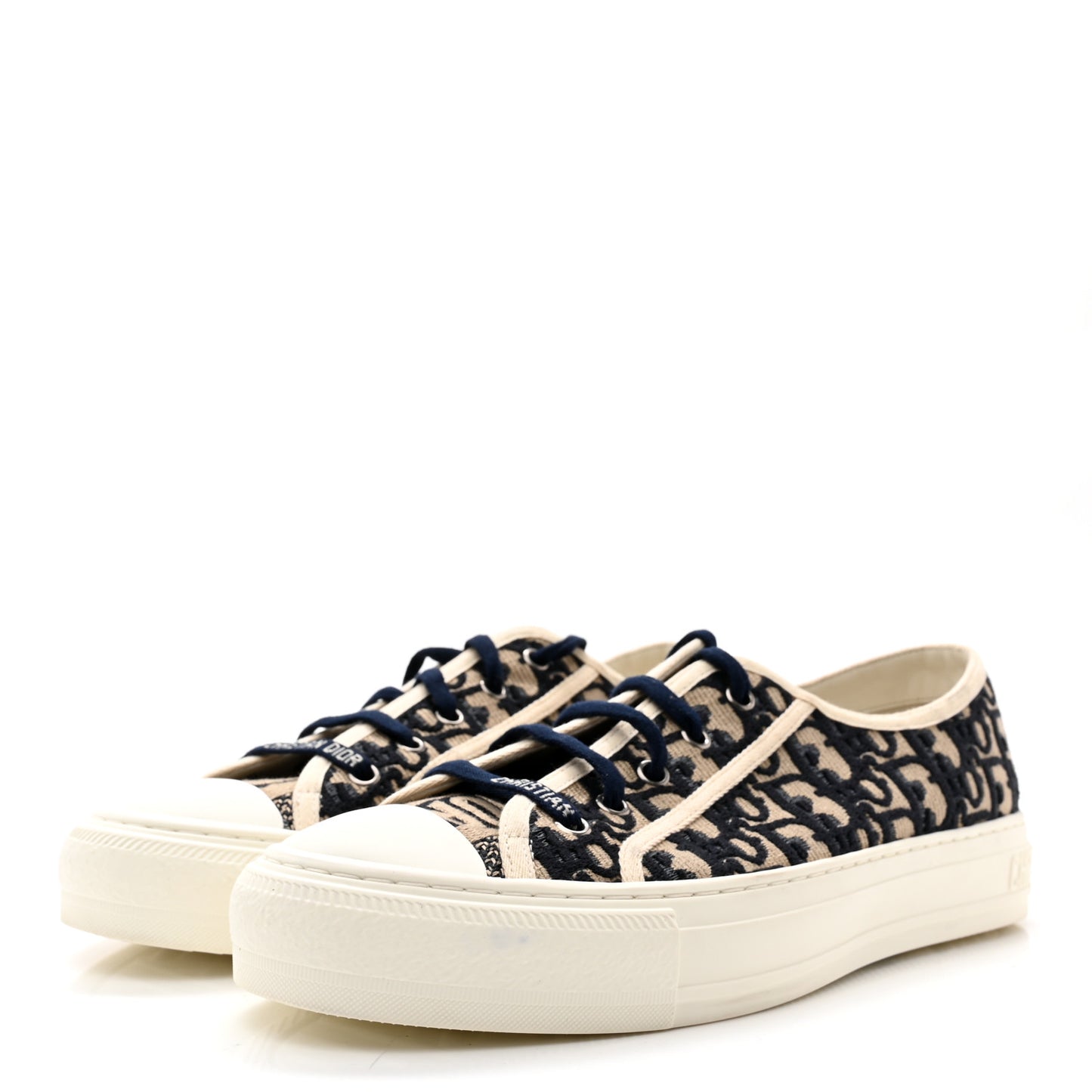 Canvas Oblique Walk'N'Dior Low Top Sneakers 41 Deep Blue