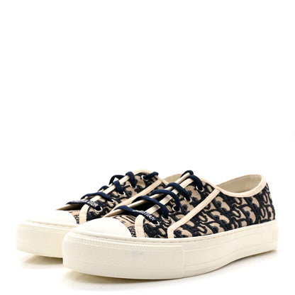 Christian Dior Canvas Oblique Walk'N'Dior Low Top Sneakers 41 Deep Blue 3 of 13