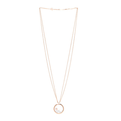 Chopard 18K Rose White Gold Diamond Happy Diamond Sun Moon Stars Double Chain Pendant Necklace 3 of 7