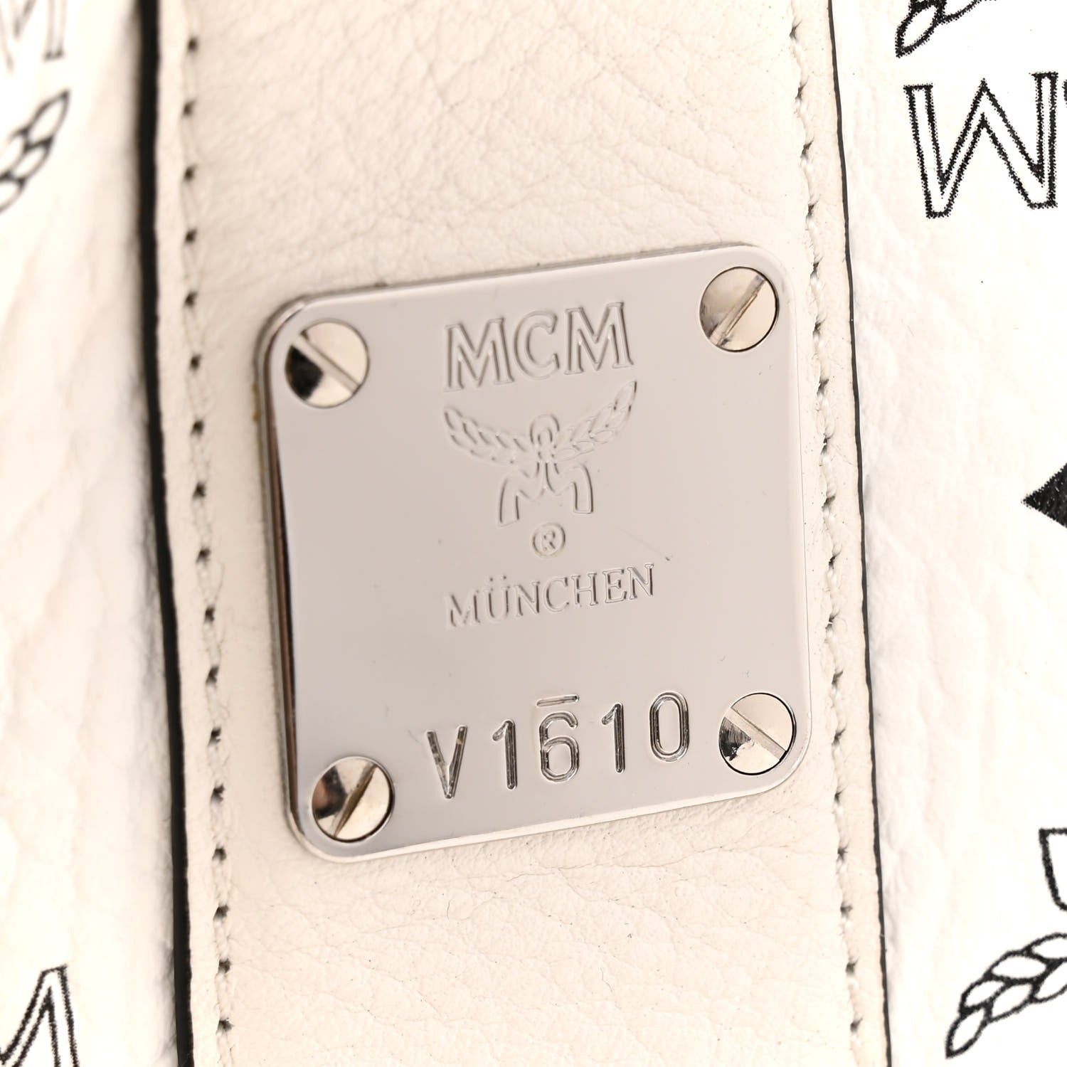 MCM Visetos Large Liz Reversible Shopper Tote White 10 of 20