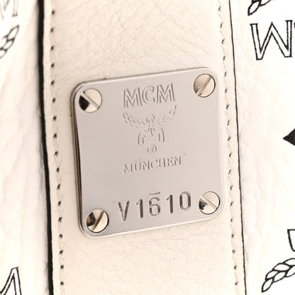 MCM Visetos Large Liz Reversible Shopper Tote White 10 of 20