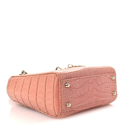 Christian Dior Alligator Crystal Mini Lady Dior Pink 4 of 12