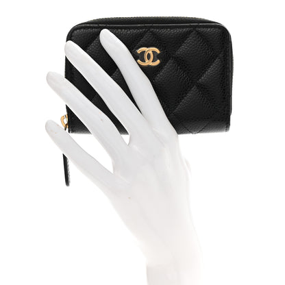 Chanel Caviar Quilted Zip Coin Purse Black 4 of 14