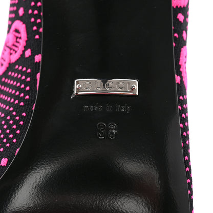 Gucci Technical Jersey Knit GG Monogram Square G 75mm Ankle Boots 38 Black Neon Fucsia 7 of 9