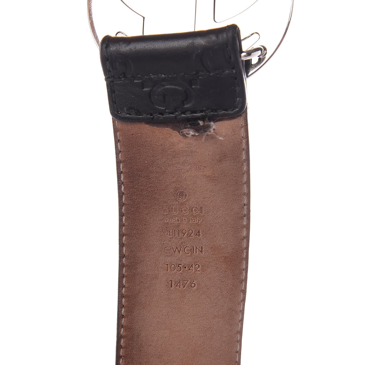 Gucci Guccissima Signature Interlocking G 40mm Belt 105 42 Black 4 of 5