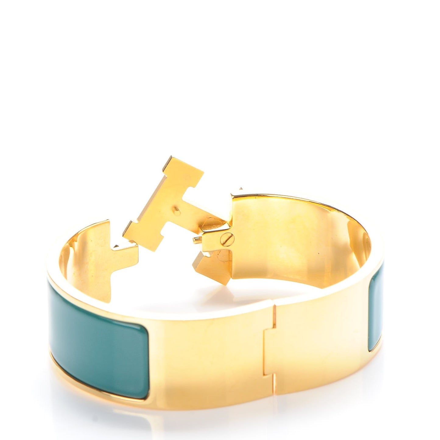 Enamel Wide Clic Clac H Bracelet PM Malachite