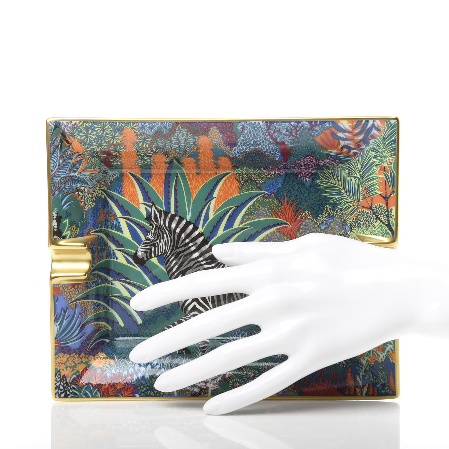 Porcelain Mountain Zebra Ashtray Chlorophylle